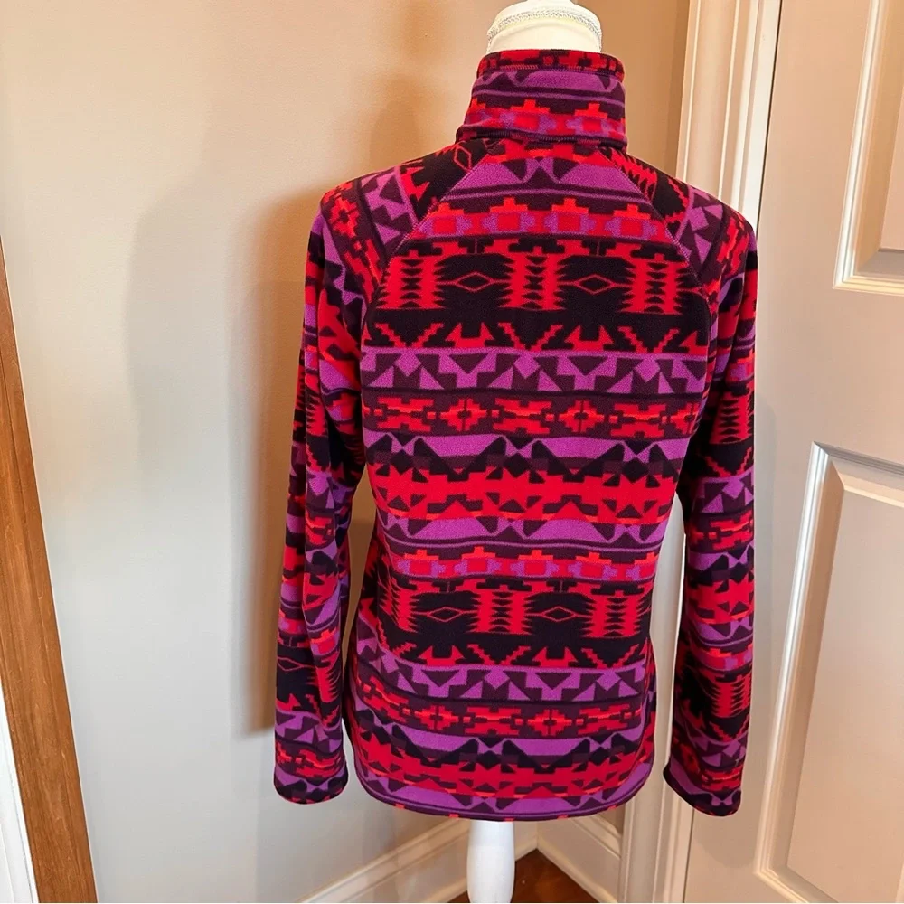 ⚡️FLASH SALE⚡️ Eddie Bauer Fleece Quarter Zip Aztec Print Size Medium - Picture 4 of 6